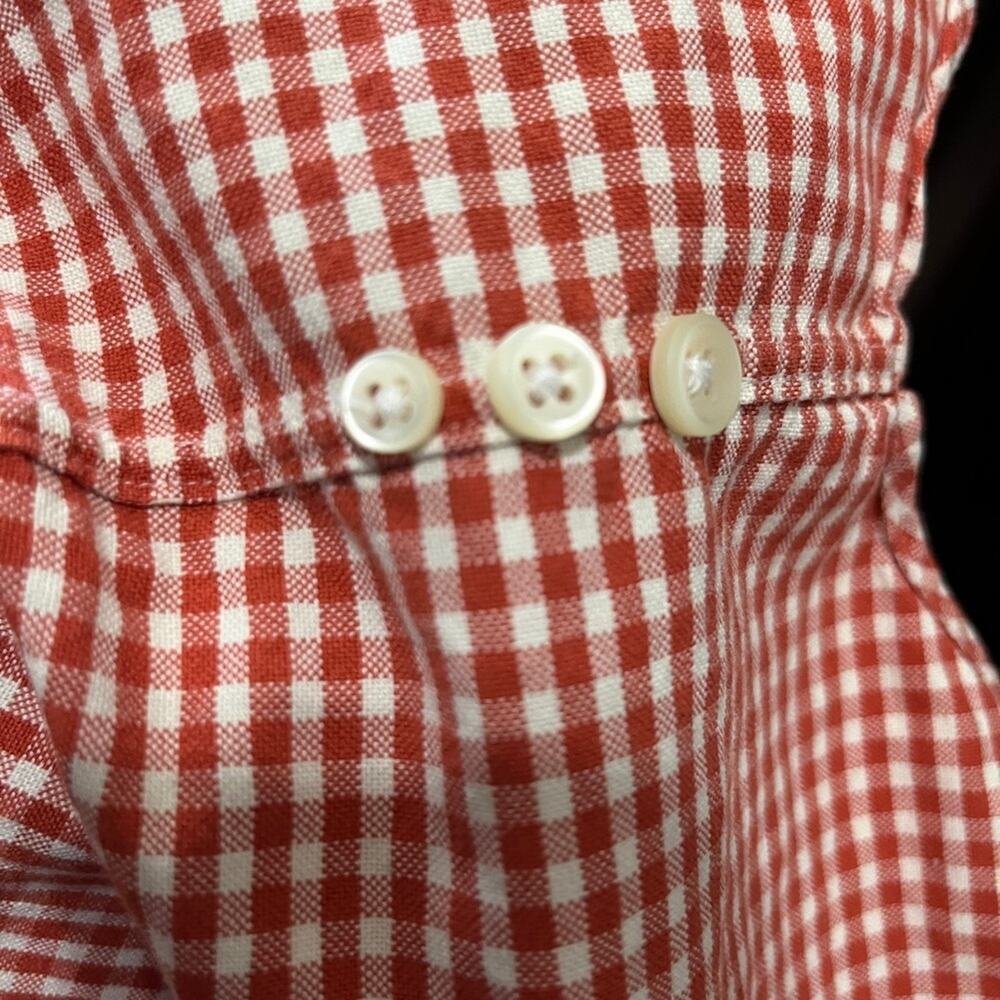 Ralph Lauren Classic Fit Orange Gingham Button Down Collared Shirt Long Sleeve M - Picture 4 of 9